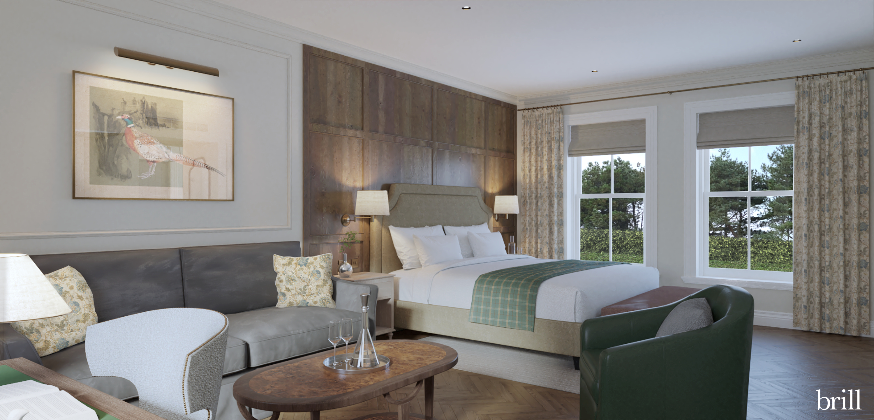 Bedroom view at Dunluce Lodge.