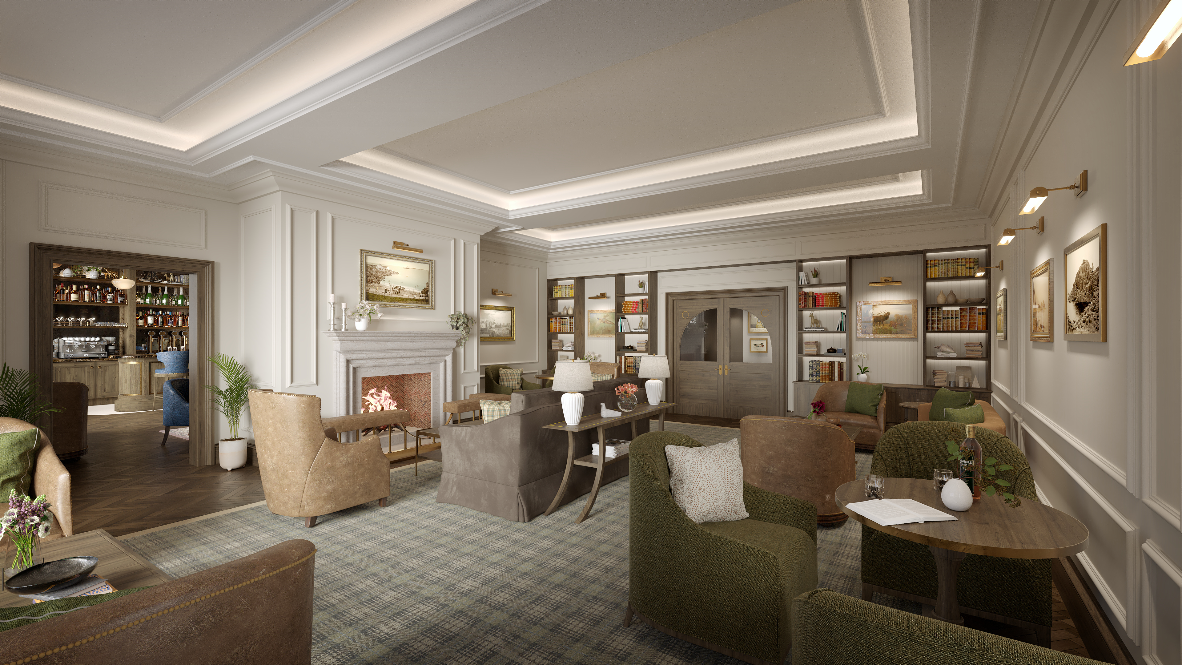 Lodge sitting area at Dunluce Lodge.